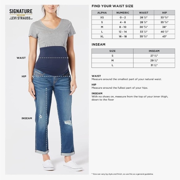 Signature Levi Strauss Gold Maternity Shorts Size Medium - Picture 6 of 6